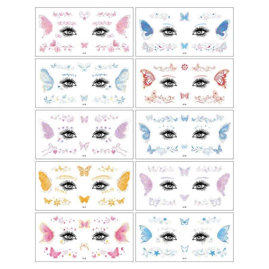 Handmade Paper Butterfly Tattoo Stickers for Halloween, 1 Set of Festive Party Decorations - Christy's Beauty & Tingz LLC