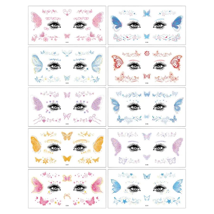 Handmade Paper Butterfly Tattoo Stickers for Halloween, 1 Set of Festive Party Decorations - Christy's Beauty & Tingz LLC