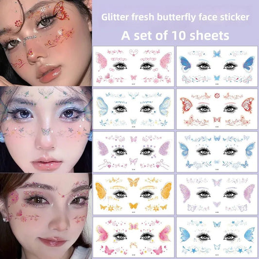 Handmade Paper Butterfly Tattoo Stickers for Halloween, 1 Set of Festive Party Decorations - Christy's Beauty & Tingz LLC