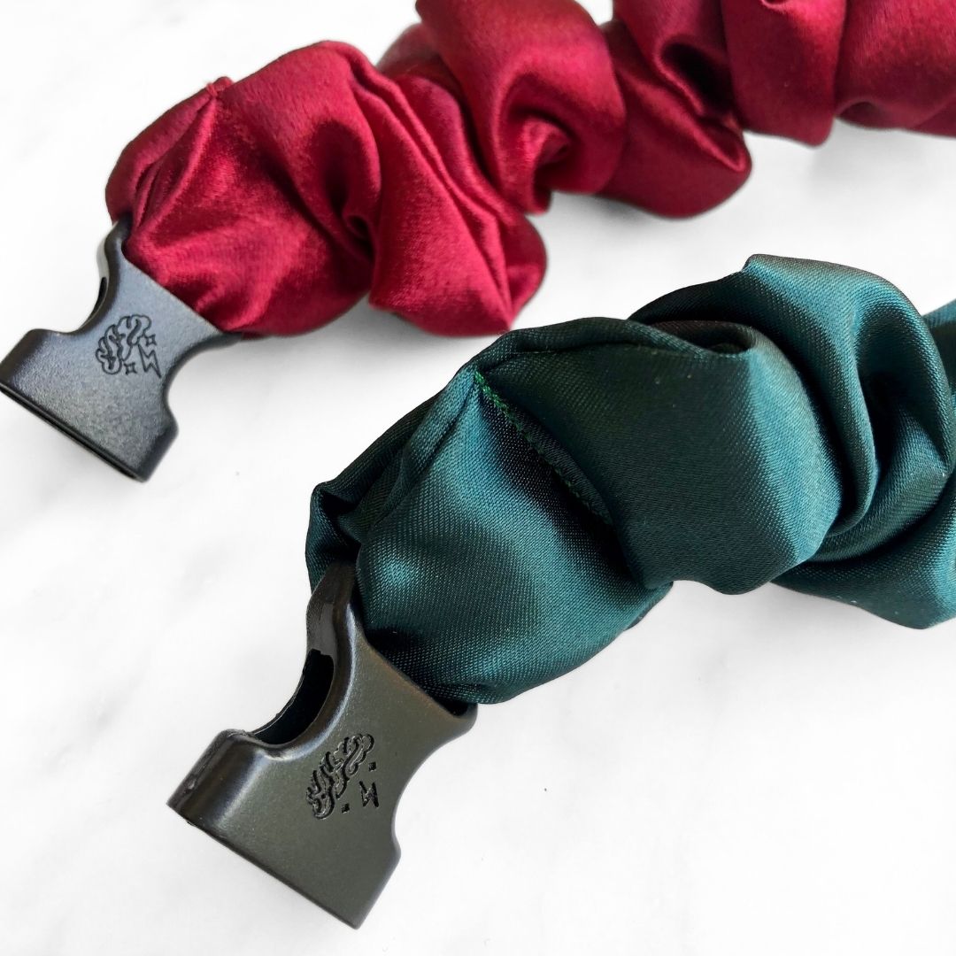 Holly Duo - 2-Pack Christmas Holiday Buckle Scrunchies - No Snagging, No Tangles - Christy's Beauty & Tingz LLC
