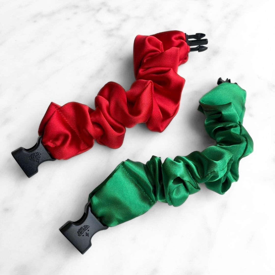 Jolly Duo - 2-Pack Christmas Holiday Buckle Scrunchies - No Snagging, No Tangles - Christy's Beauty & Tingz LLC
