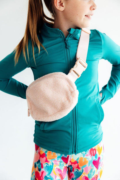 Light Pink Fleece Belt Bag