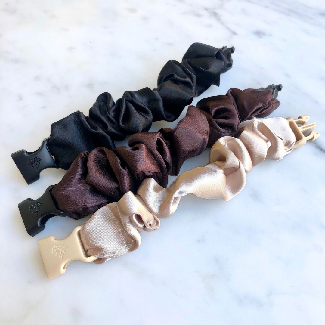 Neutrals Starter Pack - 3-Pack Buckle Scrunchies Bundle - No Snagging, No Tangles - Christy's Beauty & Tingz LLC