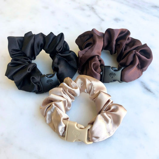 Neutrals Starter Pack - 3-Pack Buckle Scrunchies Bundle - No Snagging, No Tangles - Christy's Beauty & Tingz LLC