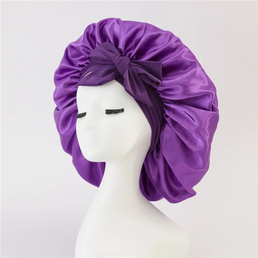 New Silk Bonnet For Sleeping Women Satin Bonnet Hair Bonnet Night Sleep Cap Scarf Wrap For Curly Hair With Tie Band For Curly Hair - Christy's Beauty & Tingz LLC