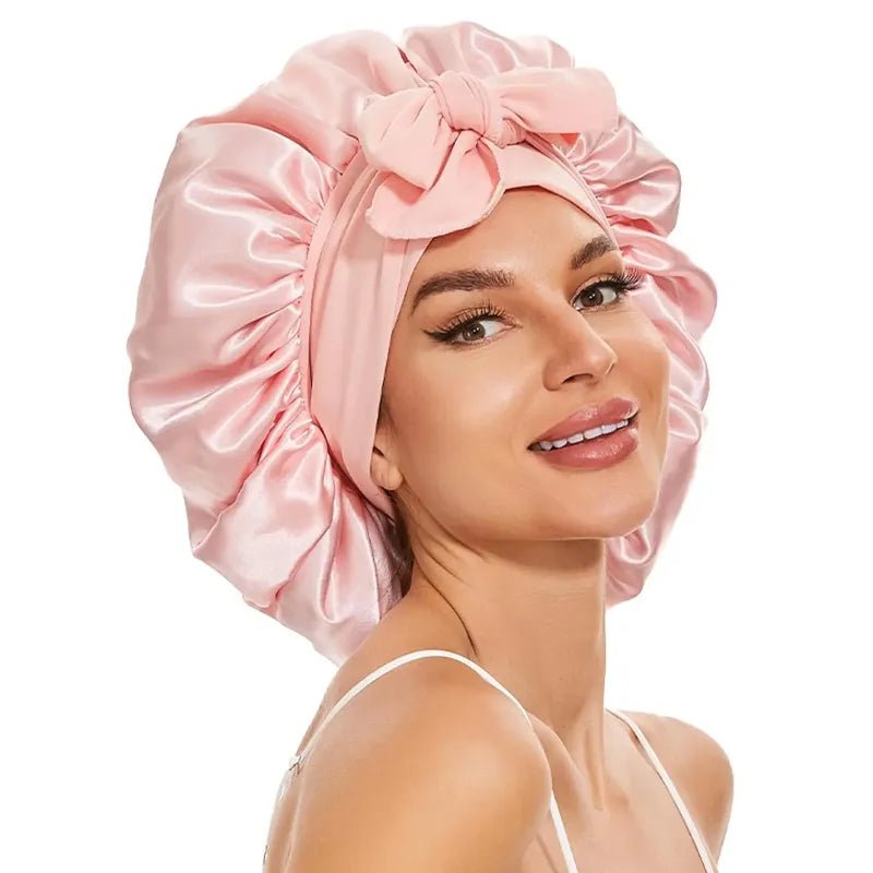New Silk Bonnet For Sleeping Women Satin Bonnet Hair Bonnet Night Sleep Cap Scarf Wrap For Curly Hair With Tie Band For Curly Hair - Christy's Beauty & Tingz LLC