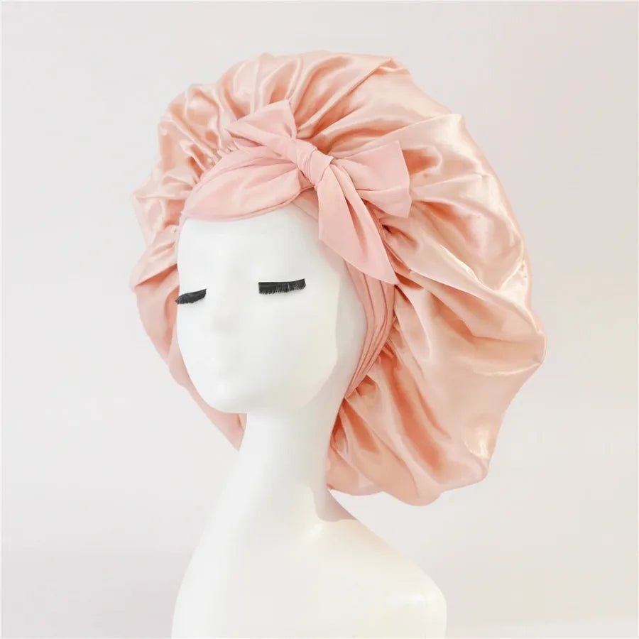New Silk Bonnet For Sleeping Women Satin Bonnet Hair Bonnet Night Sleep Cap Scarf Wrap For Curly Hair With Tie Band For Curly Hair - Christy's Beauty & Tingz LLC