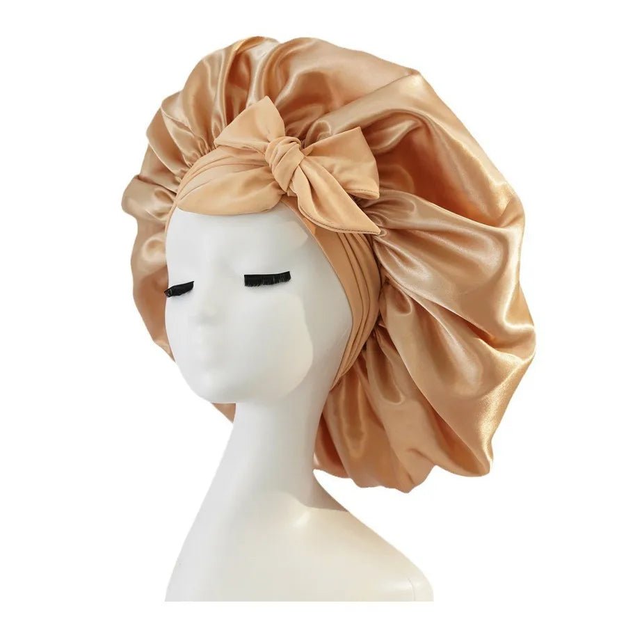 New Silk Bonnet For Sleeping Women Satin Bonnet Hair Bonnet Night Sleep Cap Scarf Wrap For Curly Hair With Tie Band For Curly Hair - Christy's Beauty & Tingz LLC