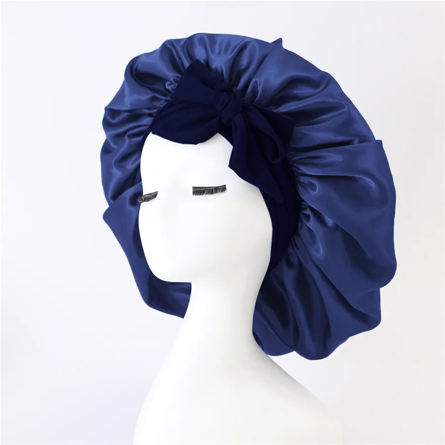New Silk Bonnet For Sleeping Women Satin Bonnet Hair Bonnet Night Sleep Cap Scarf Wrap For Curly Hair With Tie Band For Curly Hair - Christy's Beauty & Tingz LLC