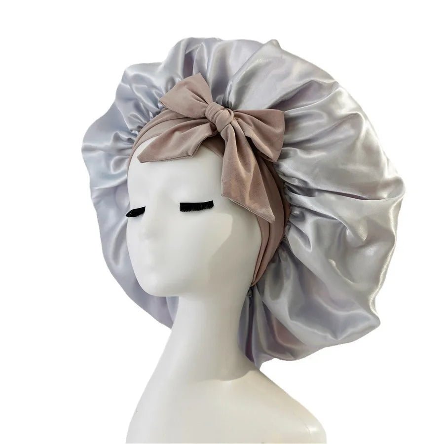 New Silk Bonnet For Sleeping Women Satin Bonnet Hair Bonnet Night Sleep Cap Scarf Wrap For Curly Hair With Tie Band For Curly Hair - Christy's Beauty & Tingz LLC