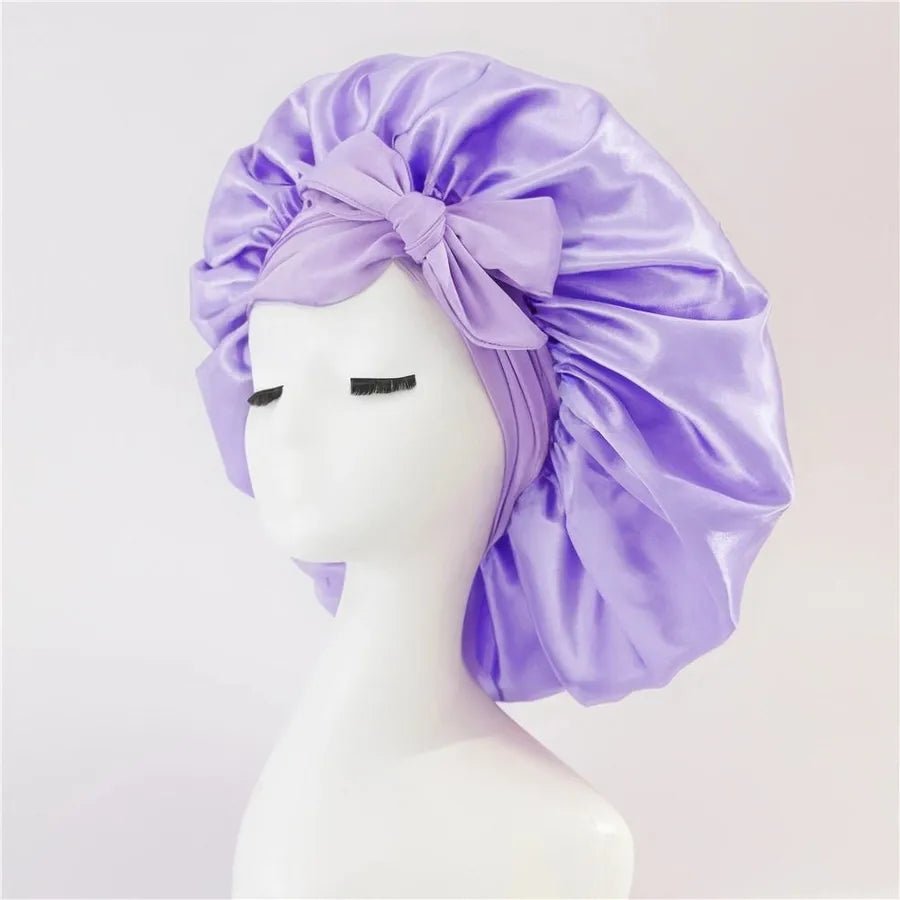 New Silk Bonnet For Sleeping Women Satin Bonnet Hair Bonnet Night Sleep Cap Scarf Wrap For Curly Hair With Tie Band For Curly Hair - Christy's Beauty & Tingz LLC