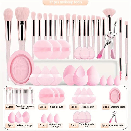 Pink Makeup Brush Set — Essential Tools for Everyday Glam & Flawless Application - Christy's Beauty & Tingz LLC