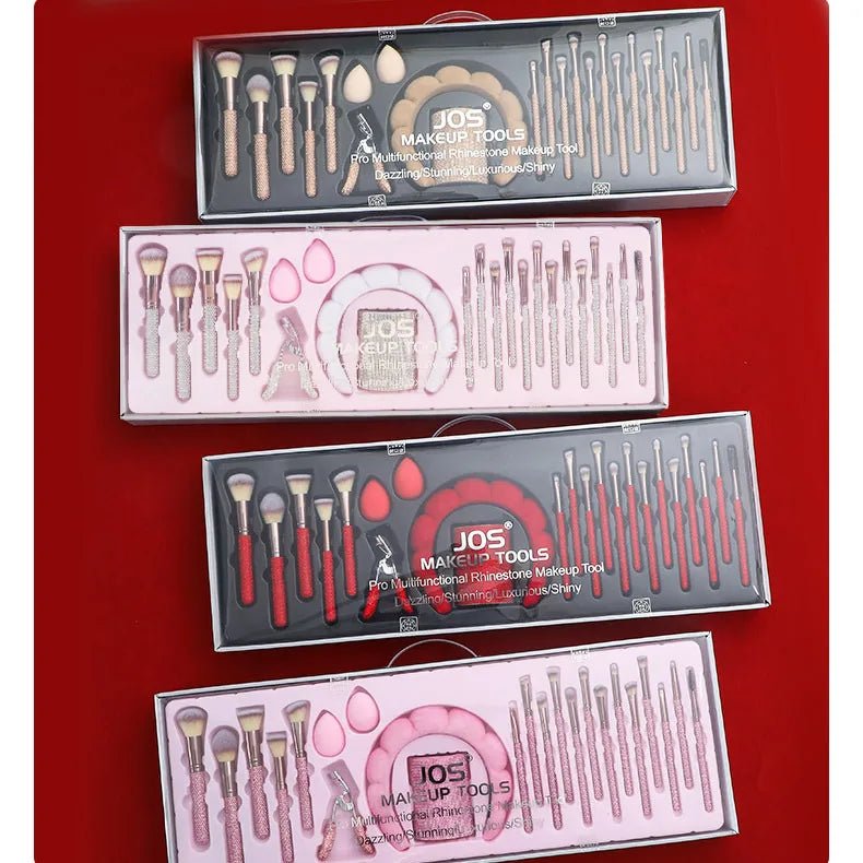 Silver Makeup Brush Set with Nylon Bristles — Professional Brushes for Flawless Blending - Christy's Beauty & Tingz LLC