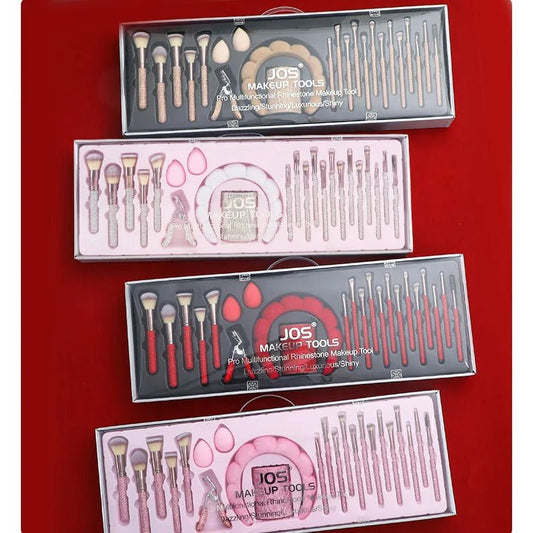 Silver Makeup Brush Set with Nylon Bristles — Professional Brushes for Flawless Blending - Christy's Beauty & Tingz LLC
