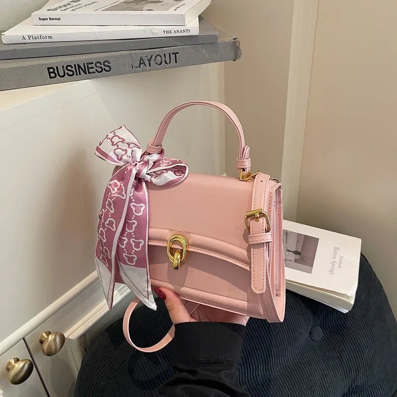 Small Square Bag Women's Shoulder Handbag Trendy Scarf Handbag Clutch - Christy's Beauty & Tingz LLC