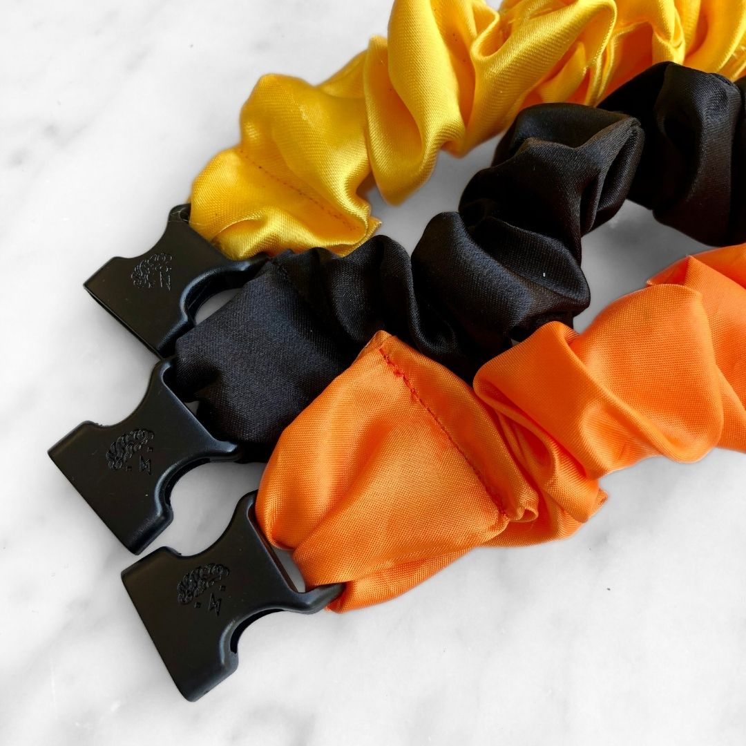 Trick or Treat Halloween Bundle - 3-Pack Fall Buckle Scrunchies - No Snagging, No Tangles - Christy's Beauty & Tingz LLC