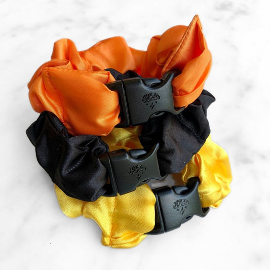 Trick or Treat Halloween Bundle - 3-Pack Fall Buckle Scrunchies - No Snagging, No Tangles - Christy's Beauty & Tingz LLC