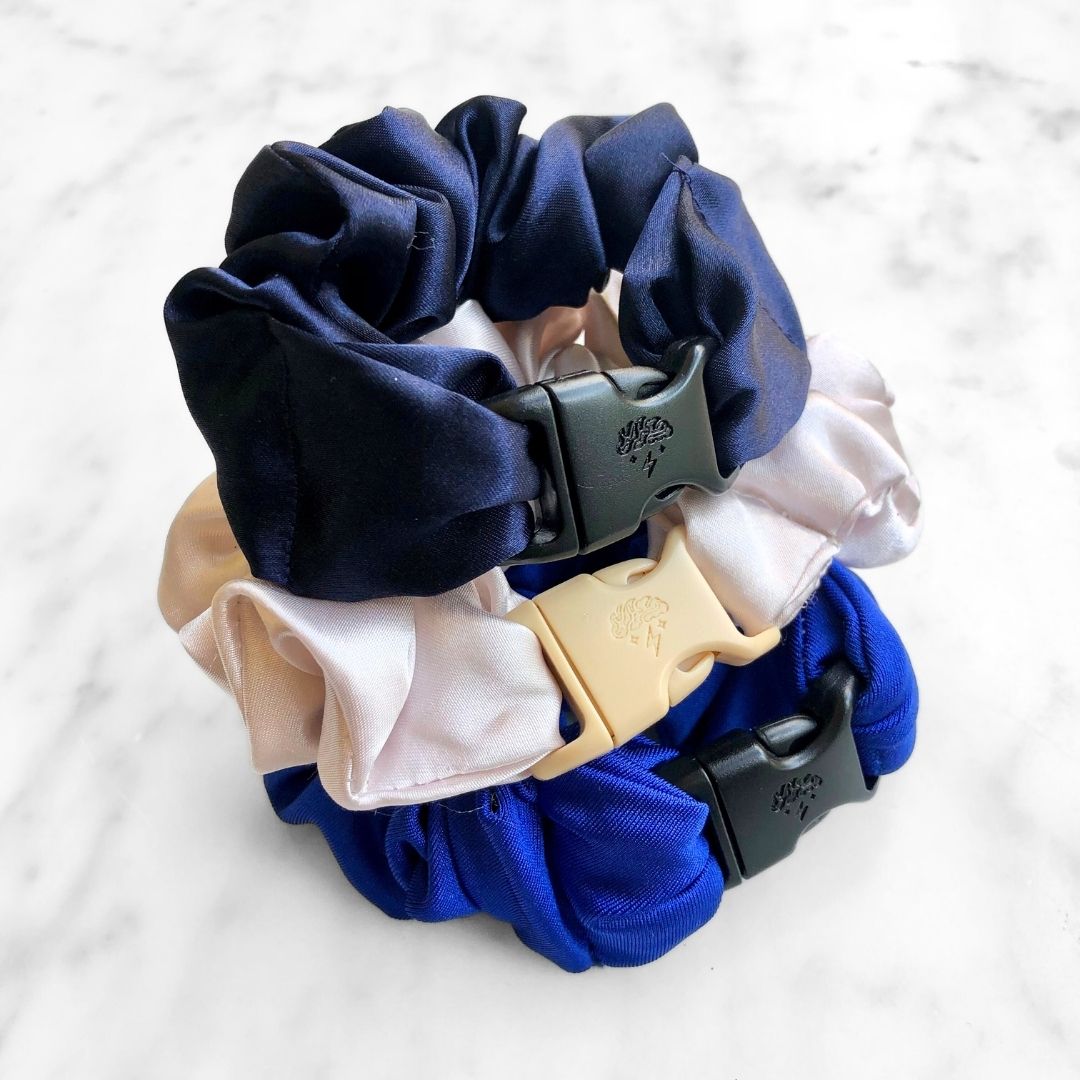 Winter Wonderland Bundle - 3-Pack Hanukkah Holiday Buckle Scrunchies - No Snagging, No Tangles - Christy's Beauty & Tingz LLC
