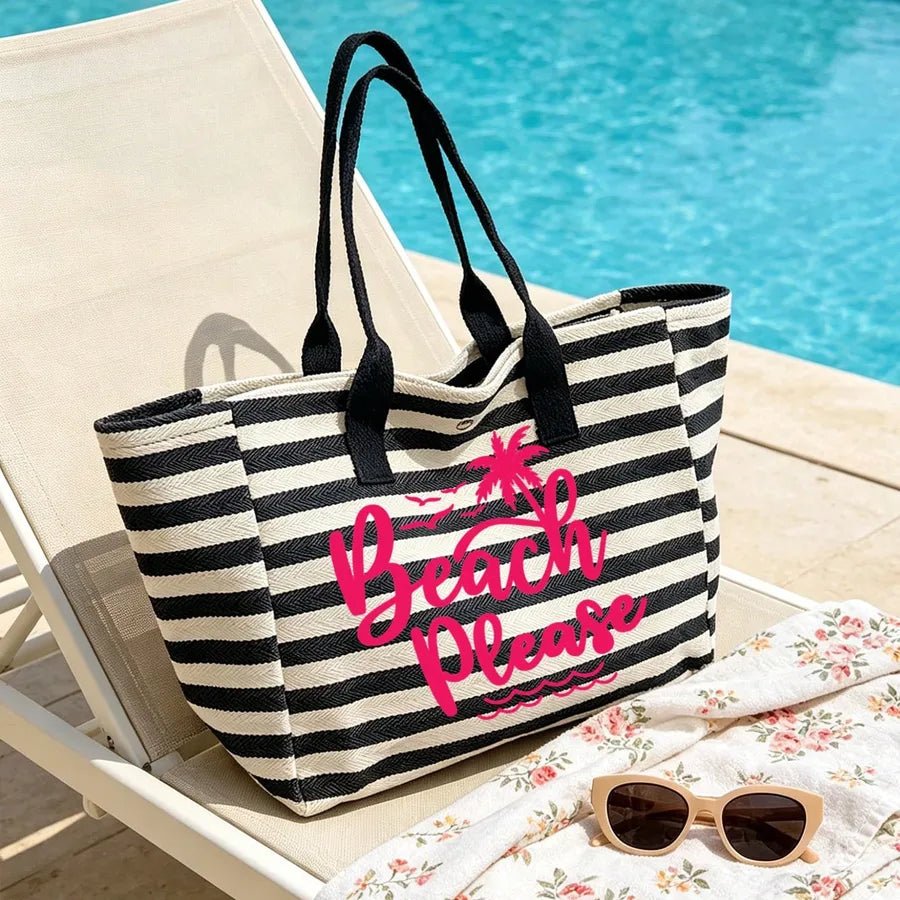 Women’s Canvas Handbag Featuring Letter Pattern, Stylish and Durable for Everyday Use - Christy's Beauty & Tingz LLC