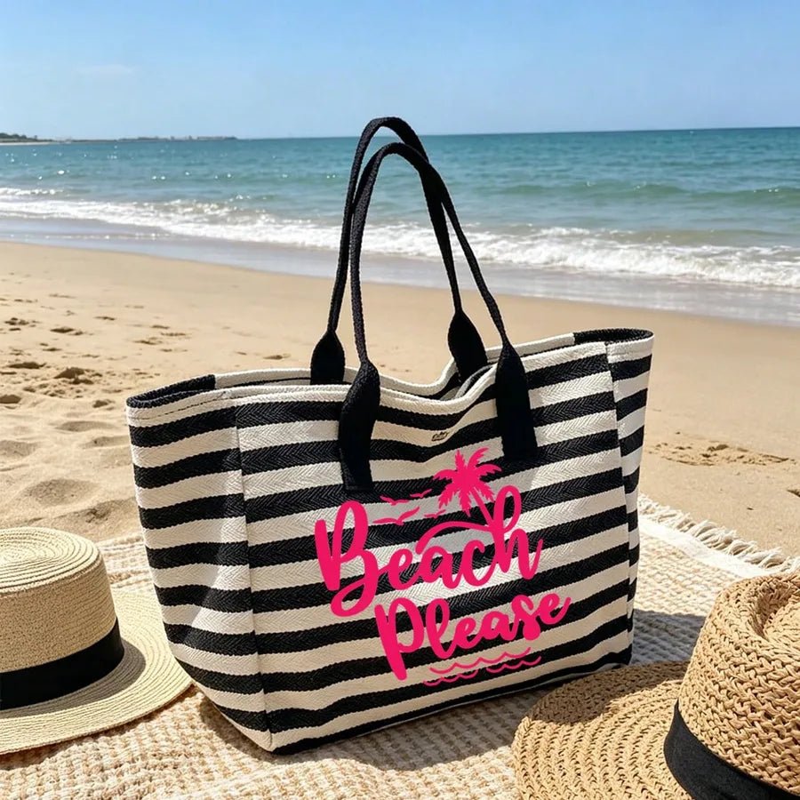 Women’s Canvas Handbag Featuring Letter Pattern, Stylish and Durable for Everyday Use - Christy's Beauty & Tingz LLC