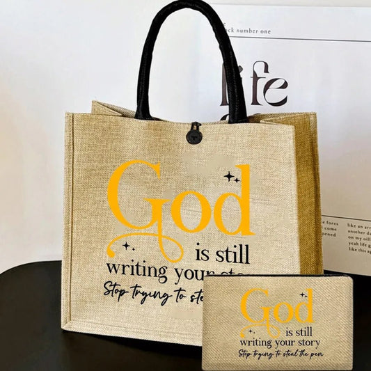Women’s Polyester Handbag Featuring Letter Pattern, Suitable for All Seasons - Christy's Beauty & Tingz LLC