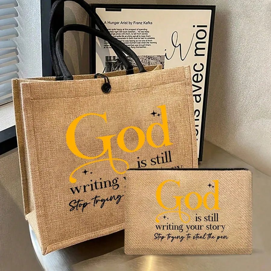 Women’s Polyester Handbag Featuring Letter Pattern, Suitable for All Seasons - Christy's Beauty & Tingz LLC