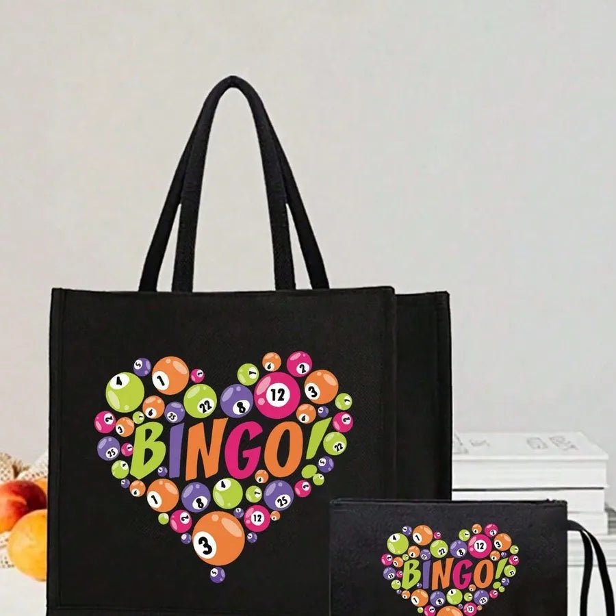 Women’s Polyester Handbag Featuring Letter Pattern, Suitable for All Seasons - Christy's Beauty & Tingz LLC