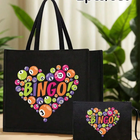 Women’s Polyester Handbag Featuring Letter Pattern, Suitable for All Seasons - Christy's Beauty & Tingz LLC