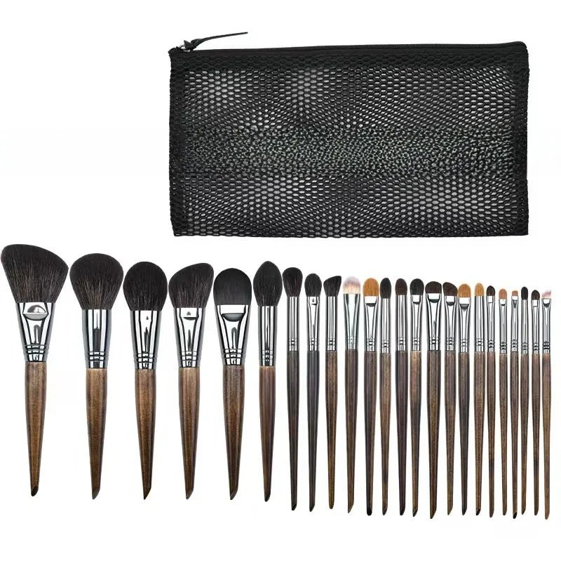 Wool Makeup Brush Set with Wooden Handle — Soft Professional Brushes for Smooth Blending - Christy's Beauty & Tingz LLC