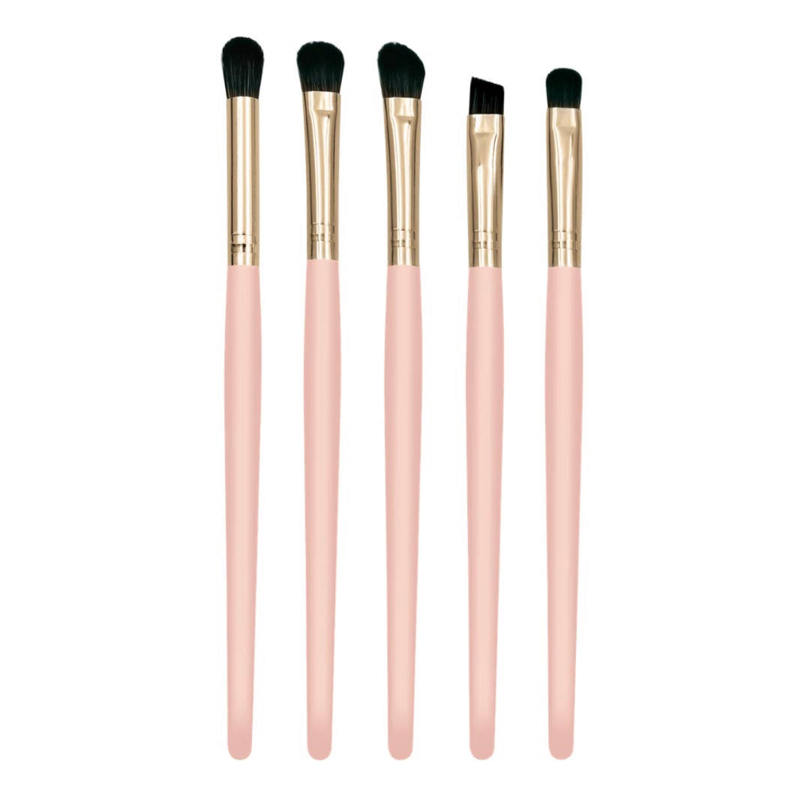 Makeup Brush Set- 5 piece, Cosmetic Facial Application (Pink)